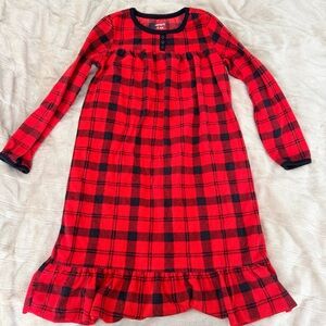 Carter's Red and Black Plaid Nightgown 4-5A